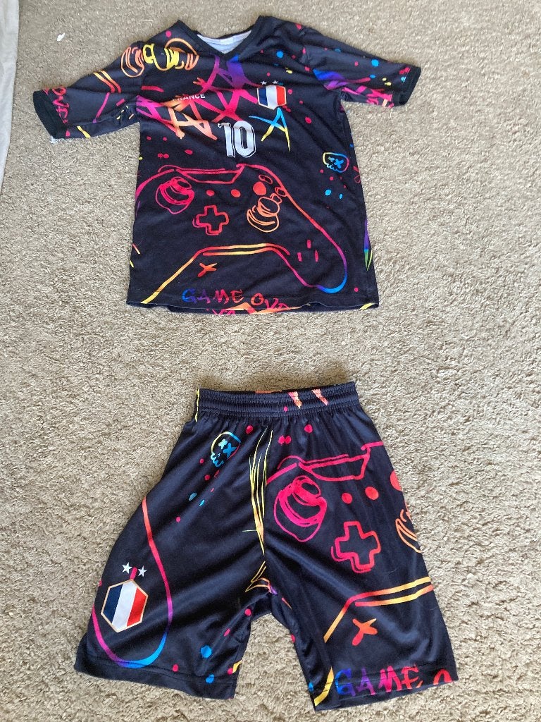 Voetbalpakje Gameshirt-broekje Kylian Mbappé maat 152, Maat S, Ophalen of Verzenden, Gebruikt, Broek