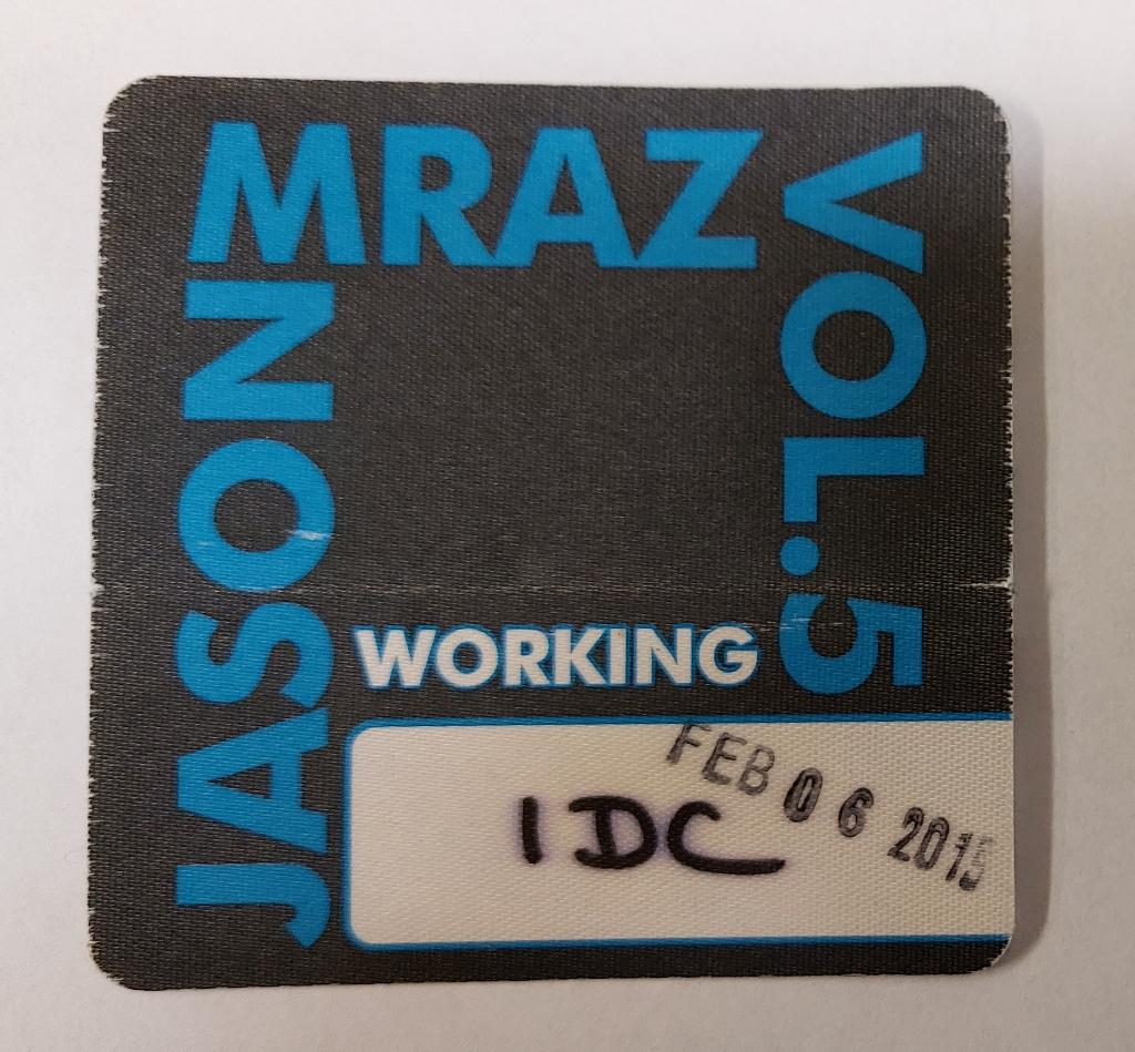 Jason Mraz BACKSTAGE PASS Amsterdam 6 februari 2015, Gebruikt, Jason Mraz, Verzenden, NvT