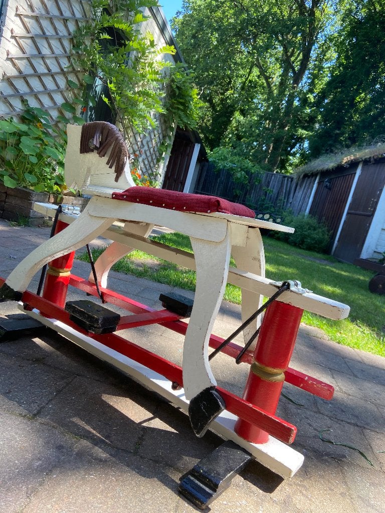 Vintage houten hobbelpaard - Klassiek speelgoed, Antiek en Kunst, Curiosa en Brocante, Ophalen