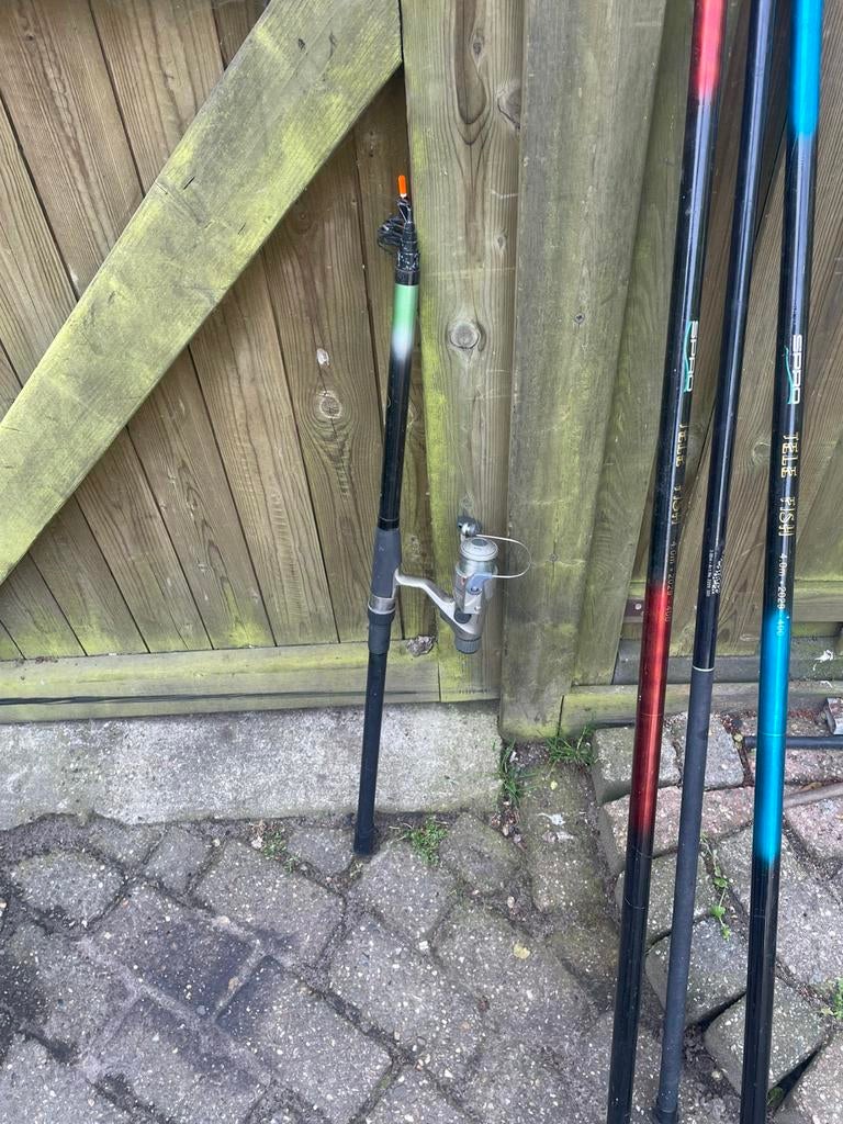 4X TELESCOOP HENGELS, Watersport en Boten, Hengelsport | Algemeen, Ophalen, Gebruikt, Molen