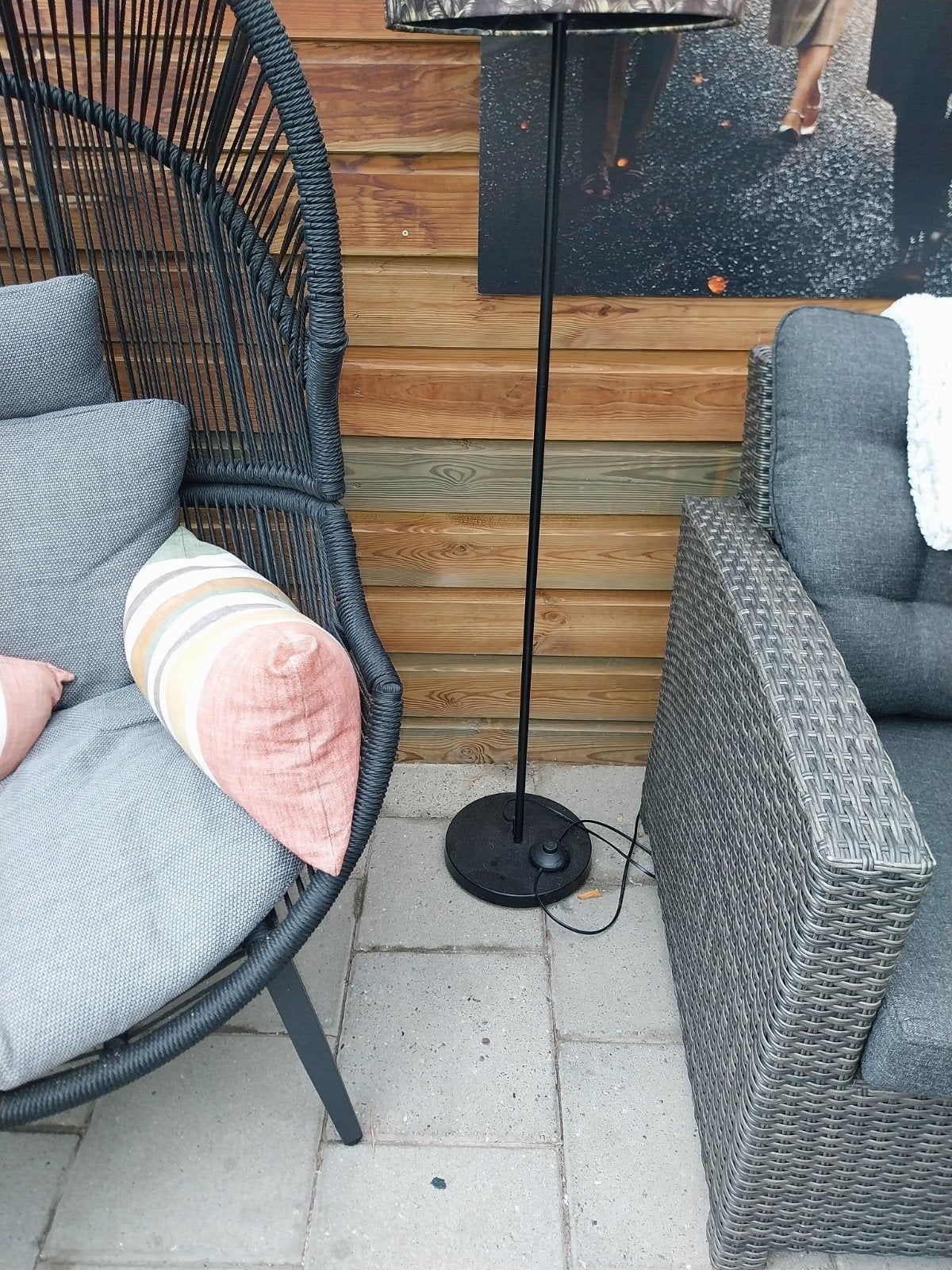 Staande lamp met jungle print kap, Huis en Inrichting, Ophalen, Metaal, Zo goed als nieuw, Jungle, Tropisch