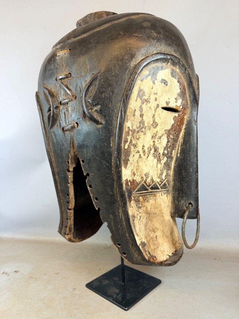260613 Oud Afrikaans Ngontang Fang Ceremonial Helmet Masker, Ophalen of Verzenden