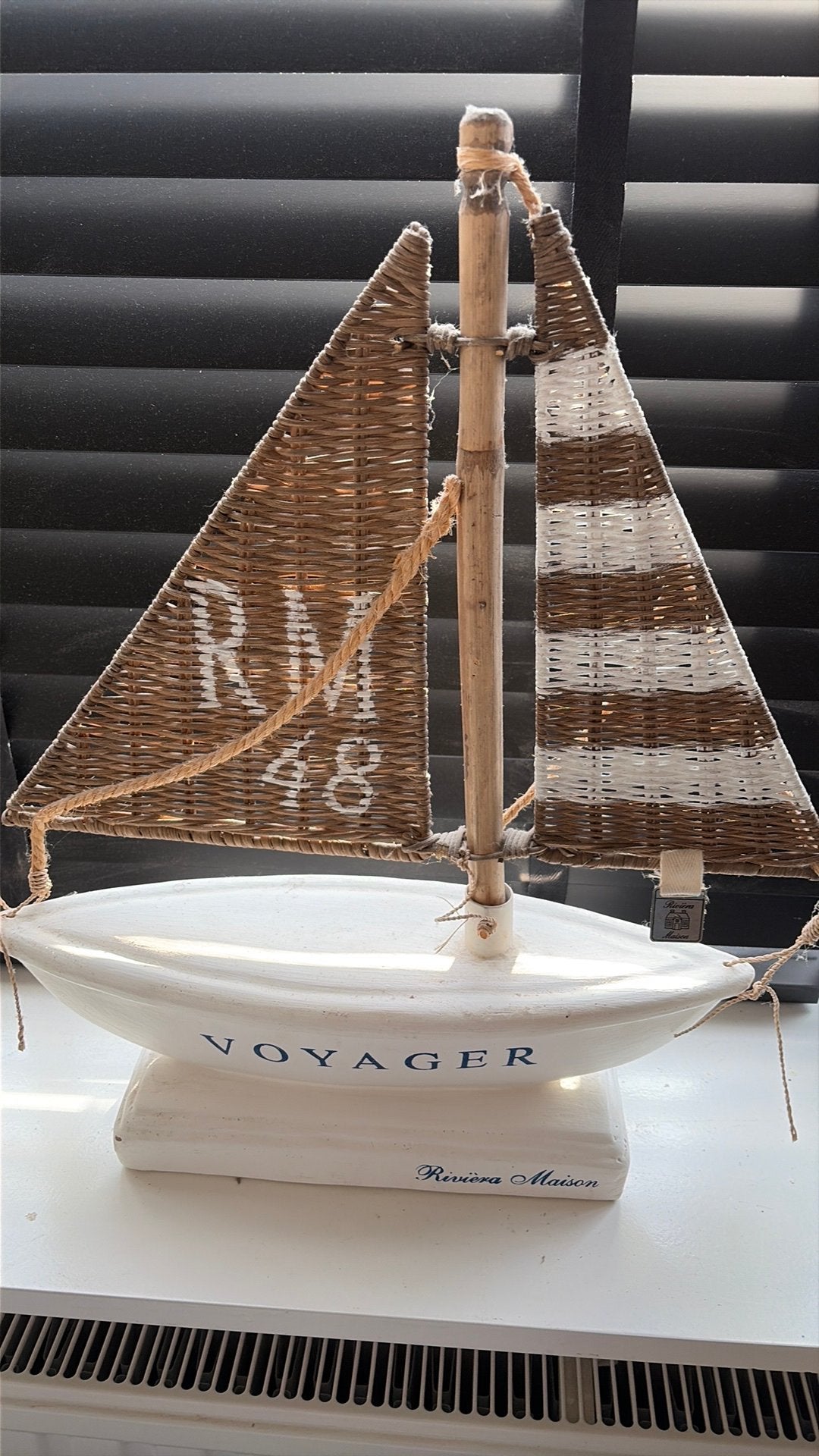 Rivièra Maison boot 'Voyager' - decoratie, Hout, Ophalen of Verzenden, Wit, Landelijk