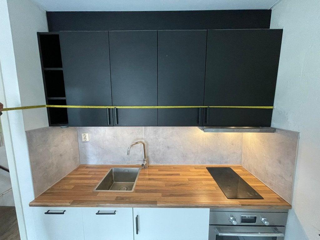 IKEAkeuken, Ophalen, Zwart, Enkelwandige keuken, Zo goed als nieuw