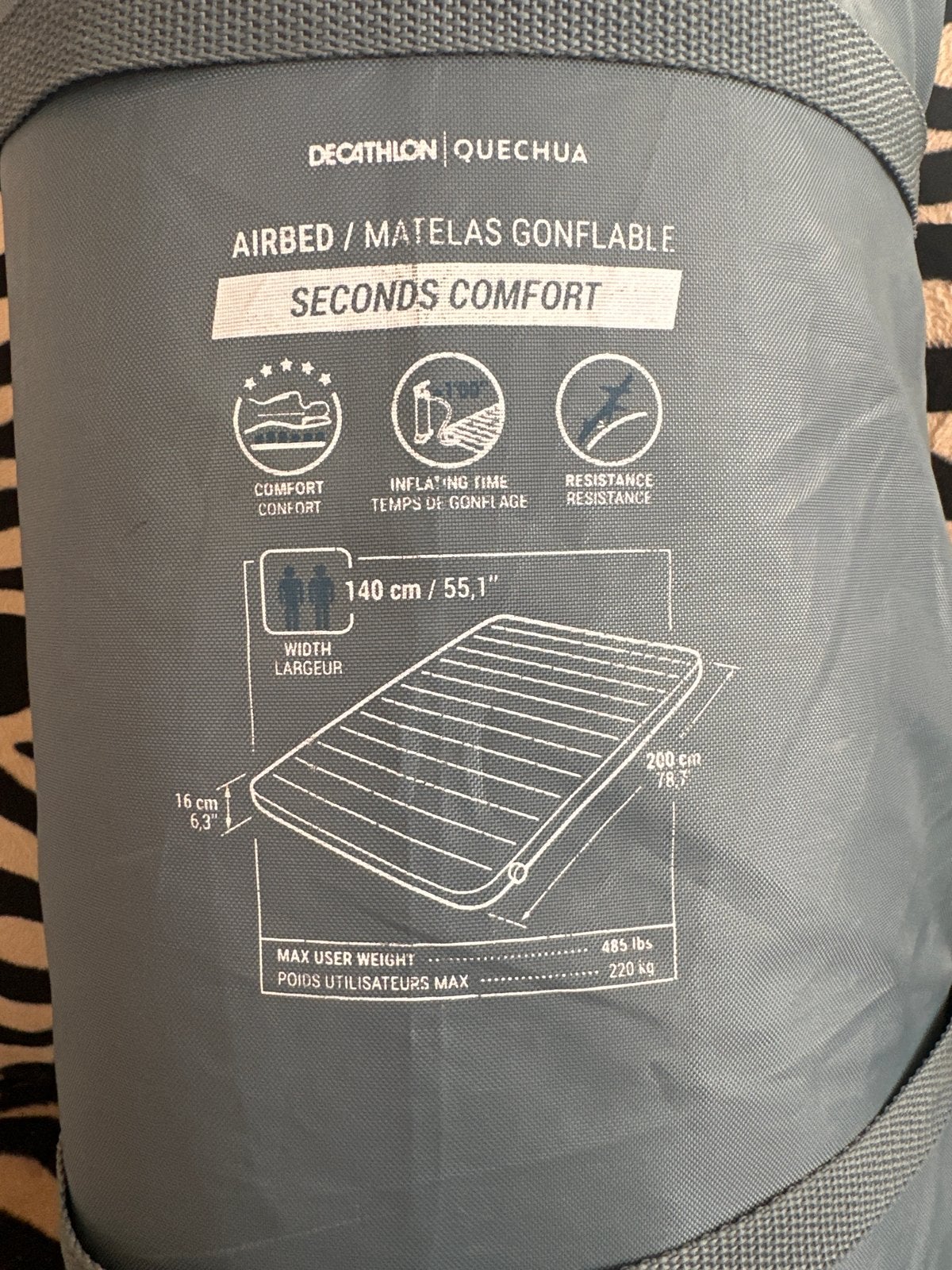 Quechua Airbed Seconds Comfort 2-p luchtbed, Caravans en Kamperen, Luchtbedden, Ophalen of Verzenden, Zo goed als nieuw, 2-persoons