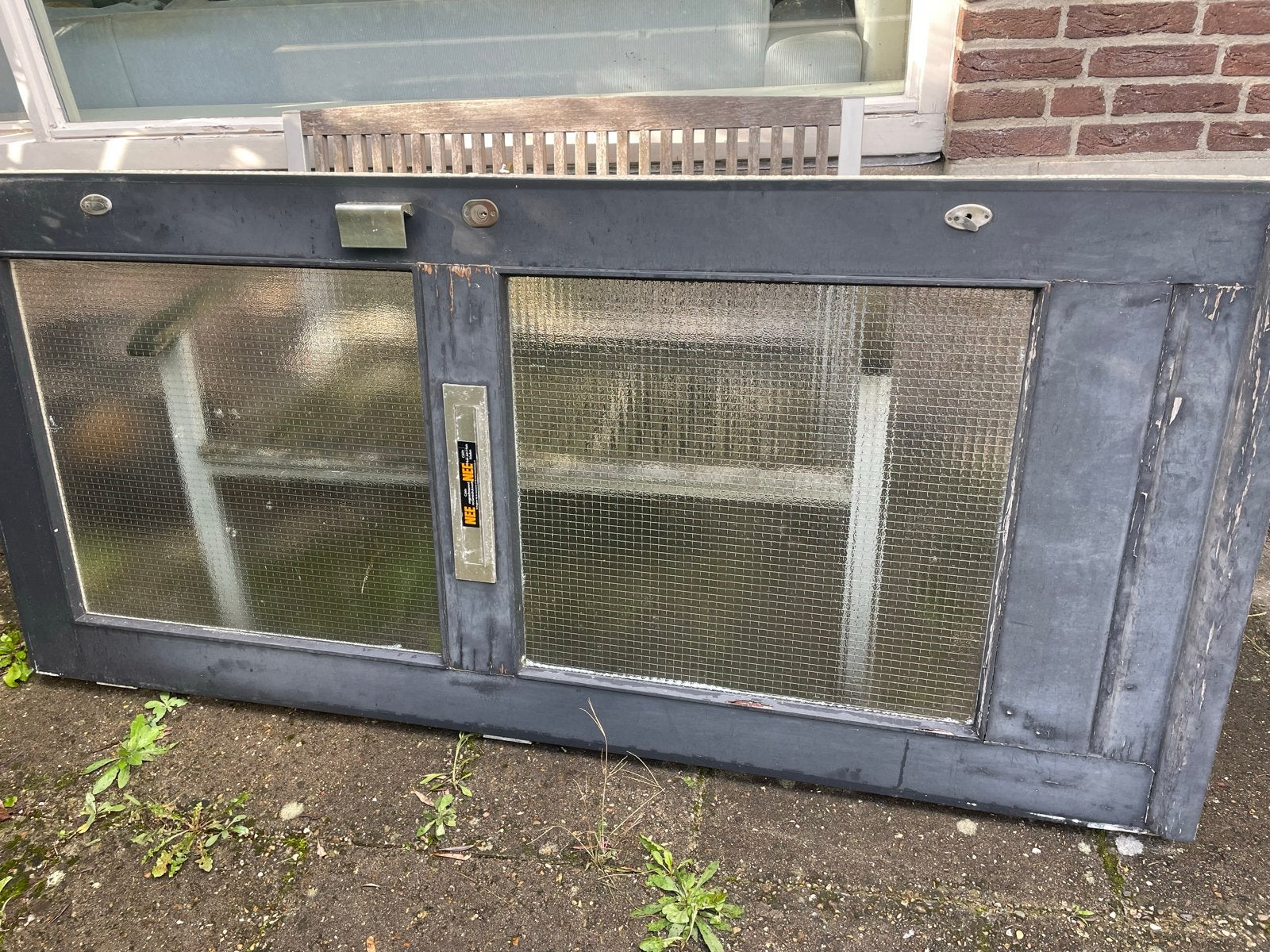 Oude voordeur met glas, gratis af te halen, Ophalen, Gebruikt, 80 tot 100 cm, Buitendeur