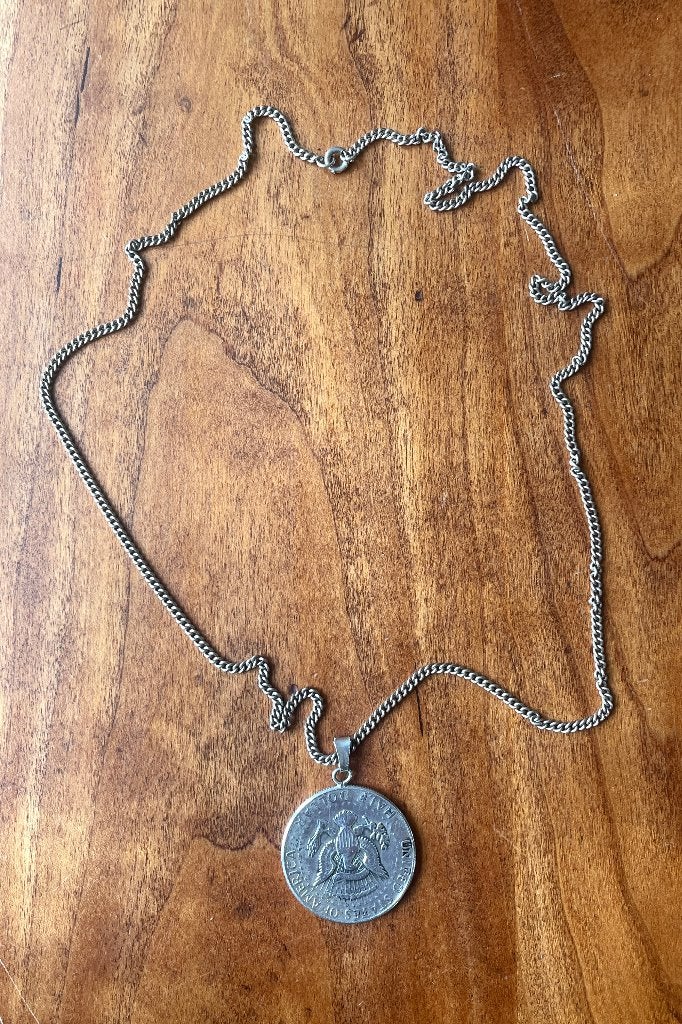 zilveren ketting met half dollar Kennedy 1974, Ophalen of Verzenden, Noord-Amerika, Zilver
