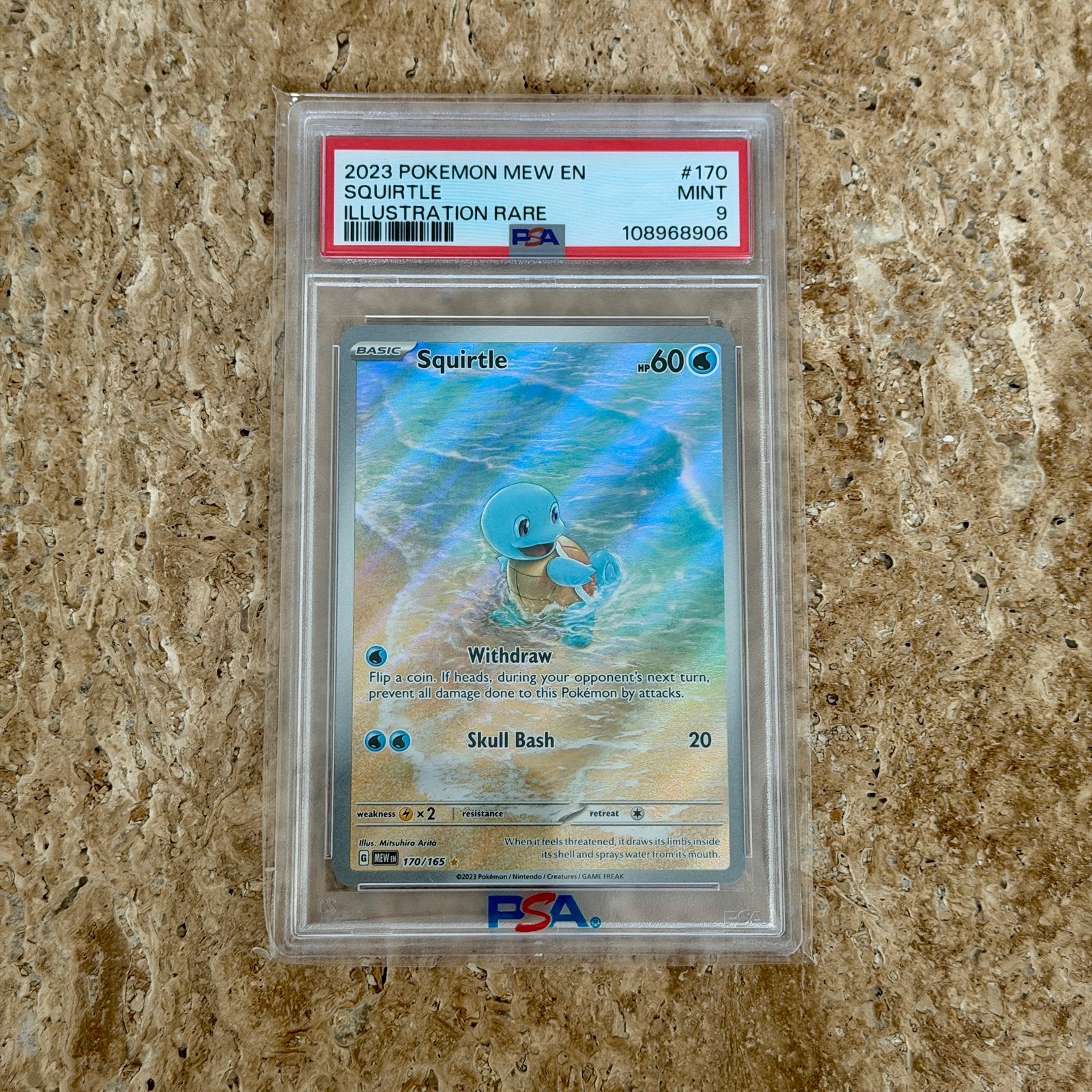 Squirtle 170 Pokemon PSA graded 9, Ophalen of Verzenden, Zo goed als nieuw