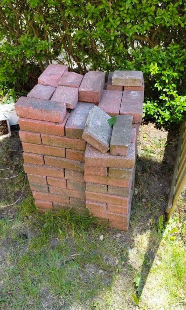 Gebruikte rode bakstenen voor tuin of bestrating, Doe-het-zelf en Verbouw, Metselstenen, Ophalen of Verzenden, Gebruikt, Bakstenen