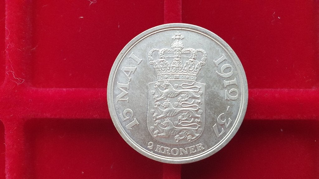 Denemarken 2 kroner 1912 zilver, Ophalen of Verzenden, Overige landen, Losse munt, Zilver