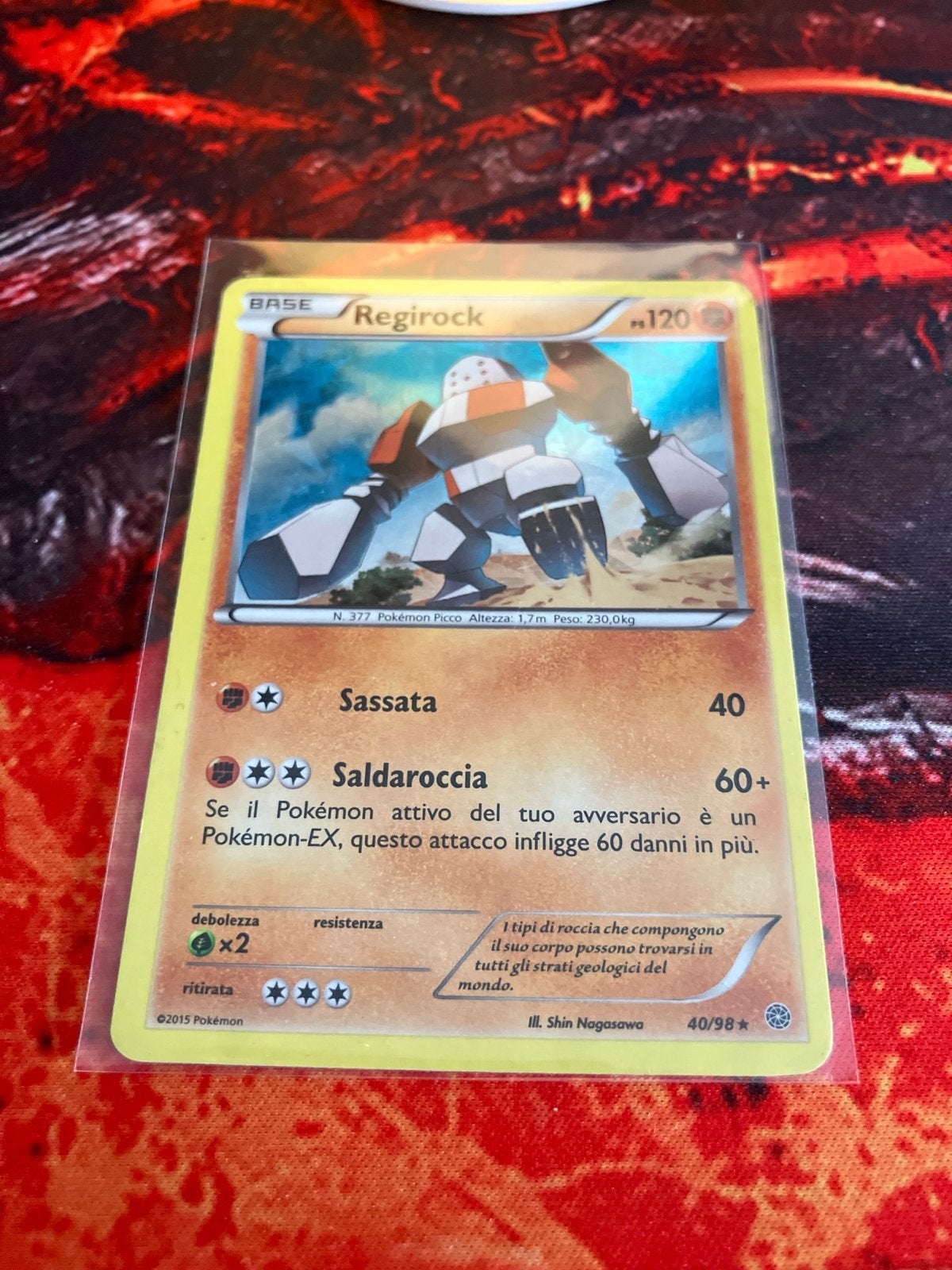 Pokémon Kaart Regirock 40/98 - Italiaanse editie, Ophalen of Verzenden, Zo goed als nieuw, Losse kaart