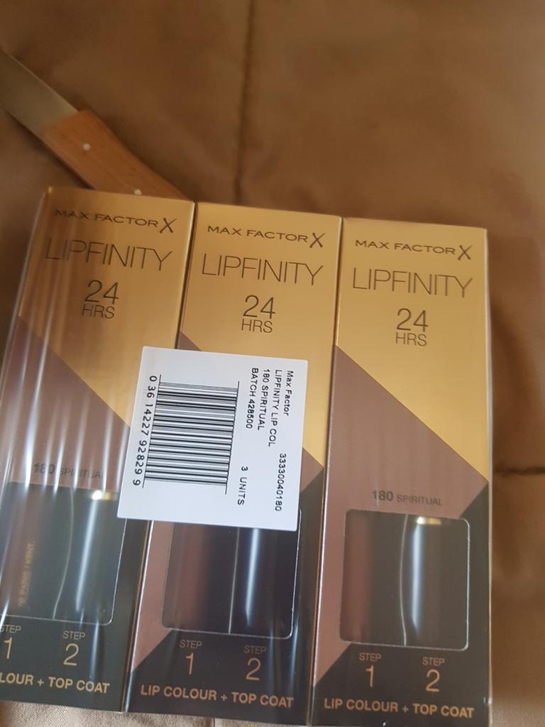 3 stuks maxfactor lipfinity zonder topcoat nr 180, Verzenden, Nieuw, Overige kleuren, Lippen