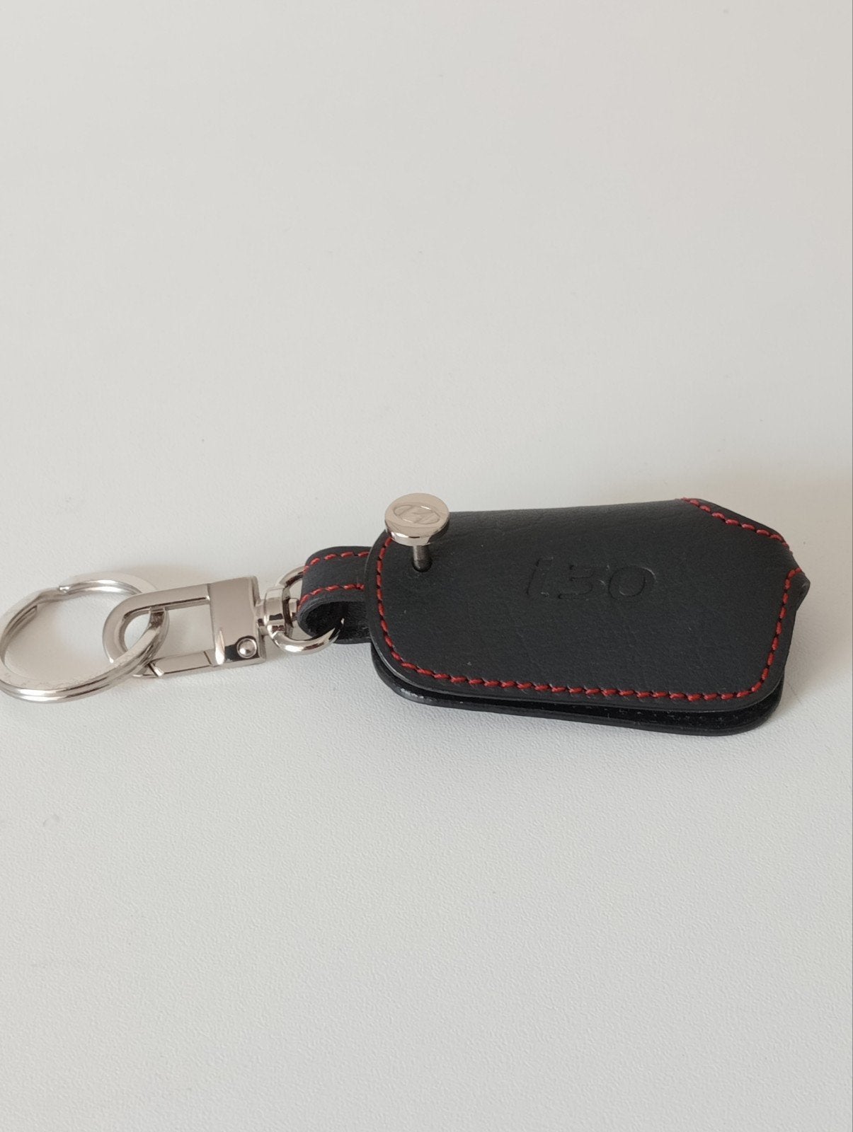 Leren sleuteletui voor Hyundai i30 - Zwart met rood stiksel, Ophalen of Verzenden, Nieuw