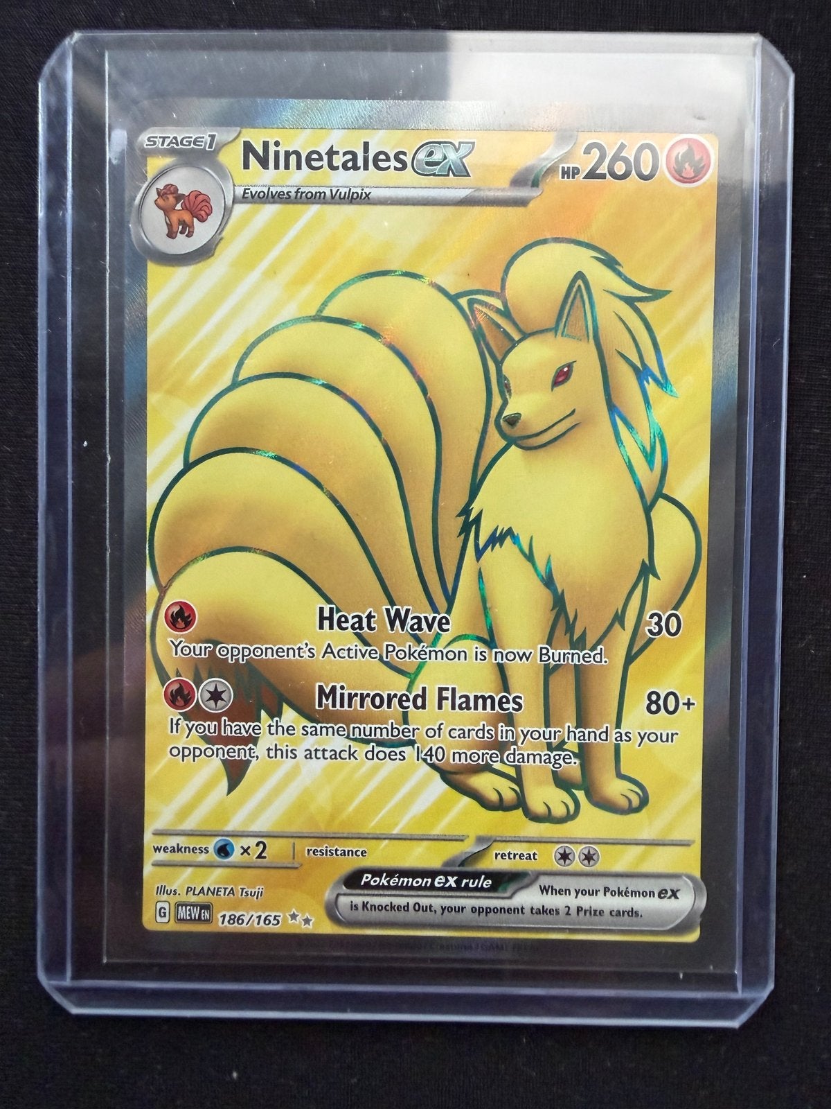 Pokémon Ninetales ex 186/165 Full Art (Scarlet & Violet 151), Verzenden, Zo goed als nieuw, Losse kaart, Foil