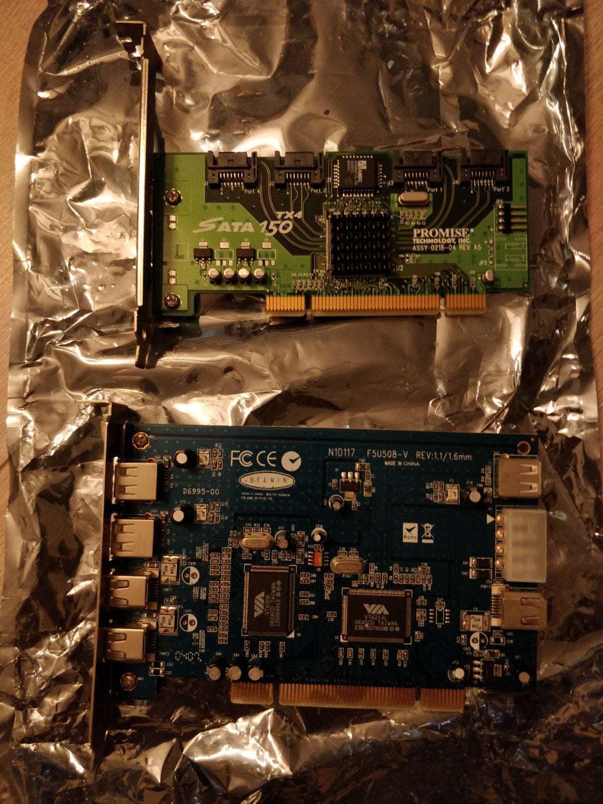 PCI SATA 150 en USB 2.0 Controller Kaarten, Computers en Software, Netwerkkaarten, Ophalen of Verzenden, Gebruikt