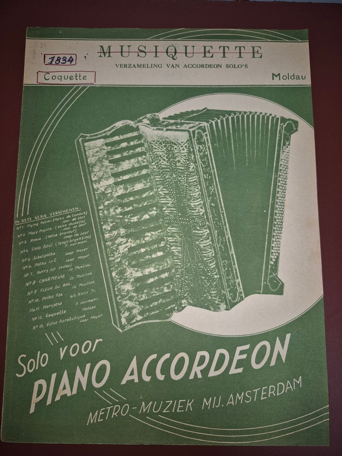 Muziekboek: Coquette - Valse Musette (Accordeon Solo), Muziek en Instrumenten, Gebruikt, Klassiek, Ophalen of Verzenden, Artiest of Componist
