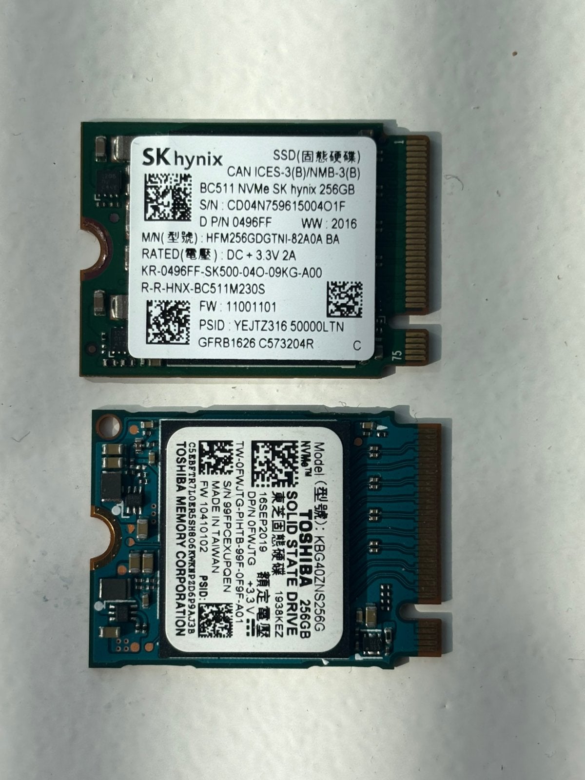 2X 256GB Nvme SSD, Computers en Software, Harde schijven, Ophalen of Verzenden, Zo goed als nieuw, Laptop, Overige aansluitingen