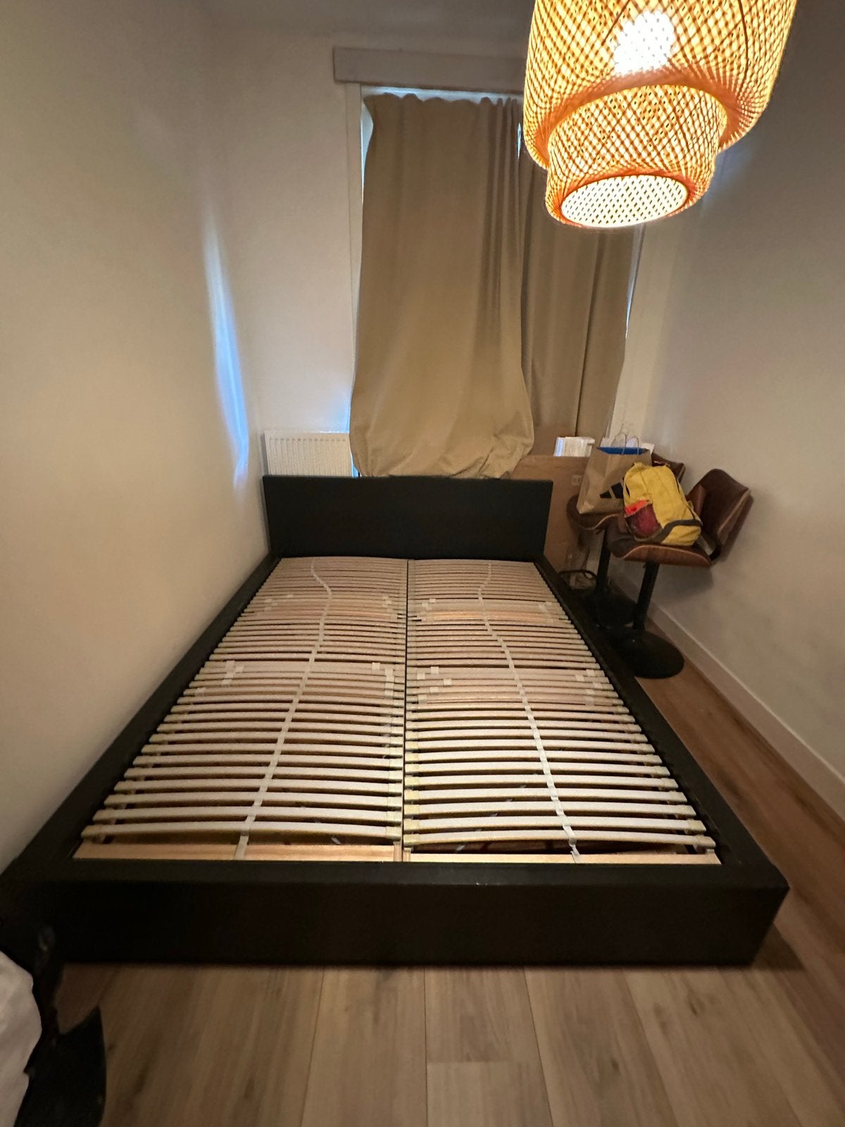 IKEA MALM Bed – 160  200 cm, Ophalen, Gebruikt, Zwart, Tweepersoons