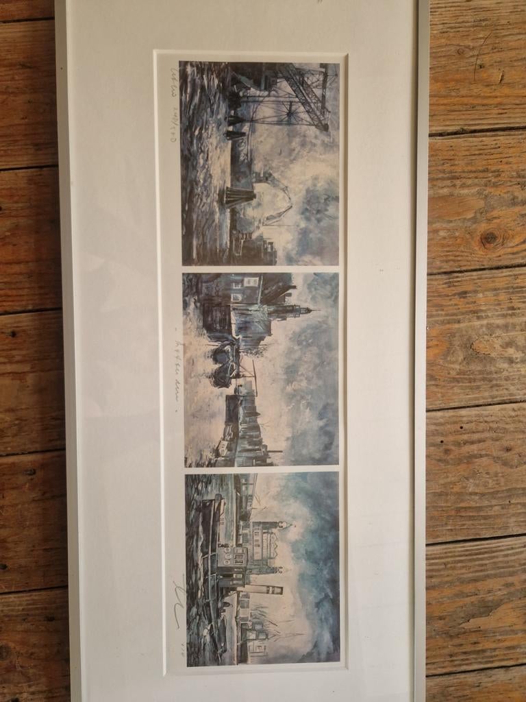 Litho Rotterdam - Havengezichten, Ophalen of Verzenden