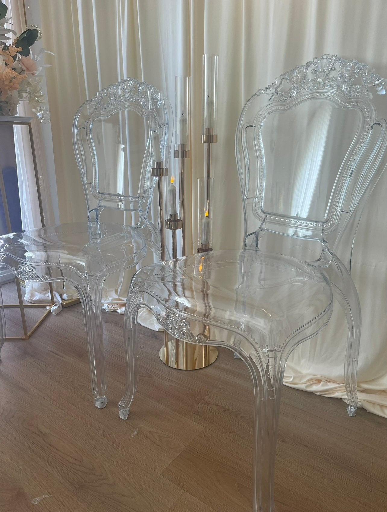 Transparante Barok Stoelen - Set van 2, Ophalen, Kunststof, Twee, Overige kleuren