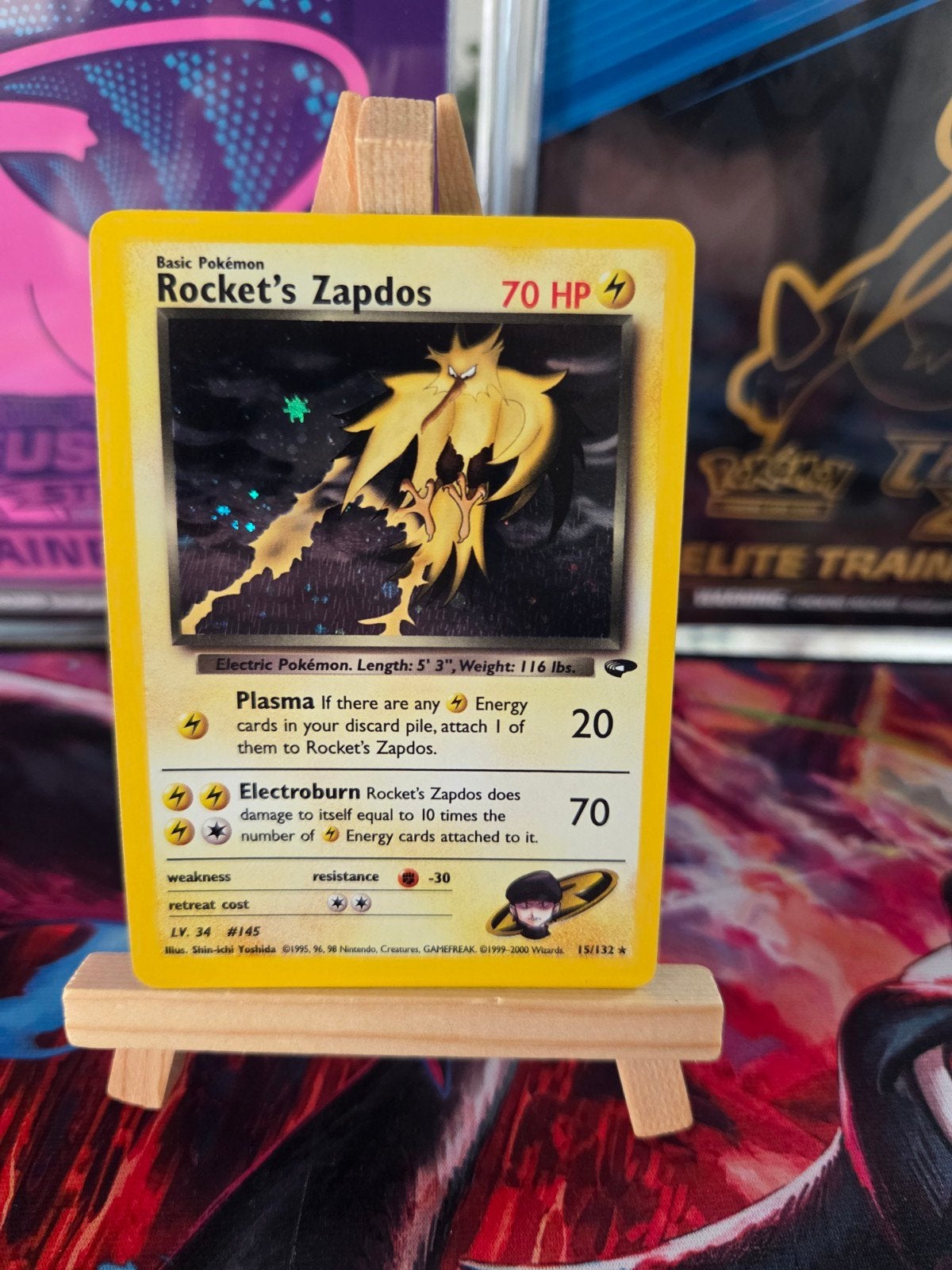 Rocket's Zapdos (GC 15) Gym Challenge Pokémon Kaart NM, Verzenden, Zo goed als nieuw, Losse kaart