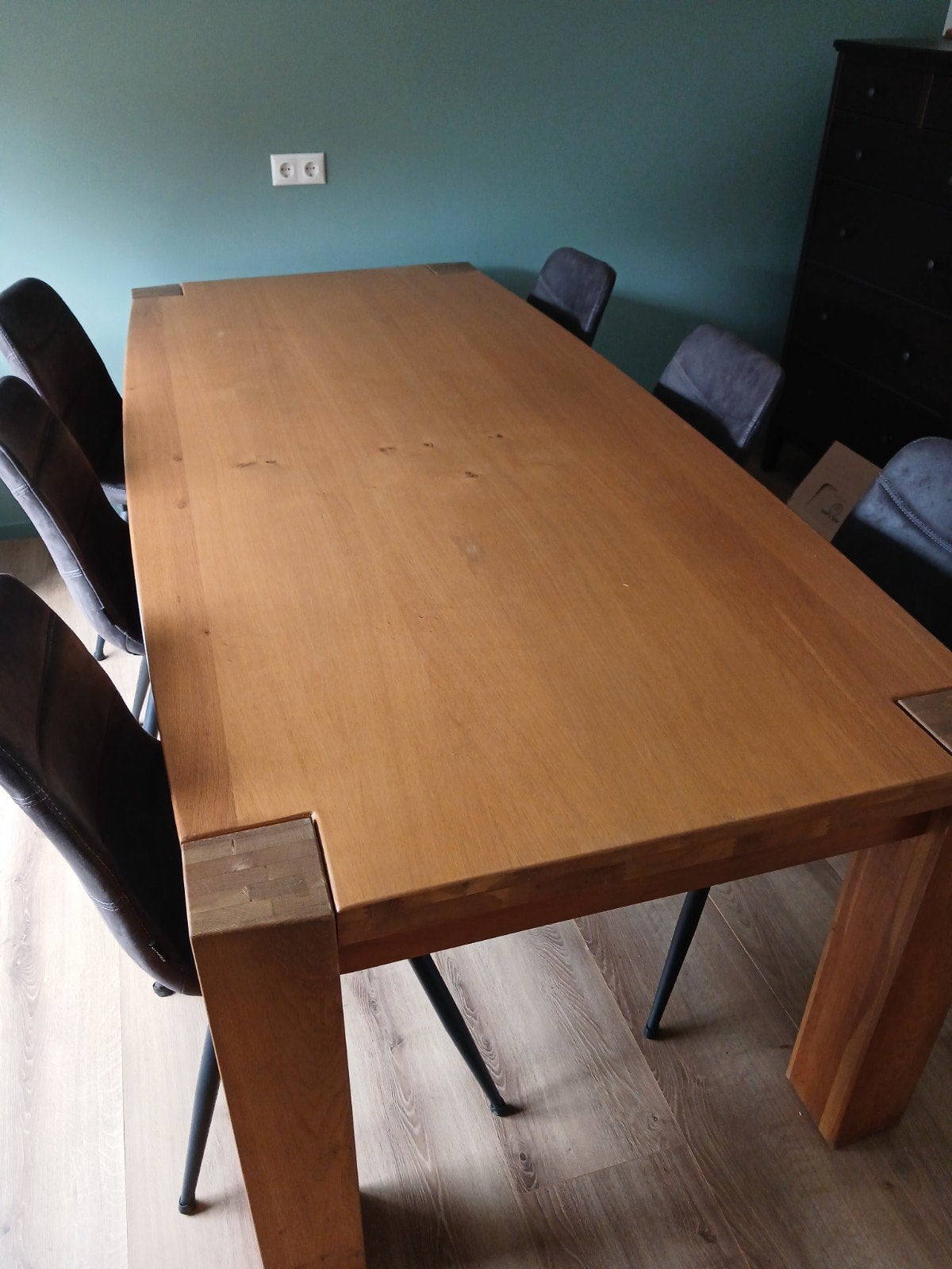 tafel eiken hout 240x107cm h78cm, Ophalen