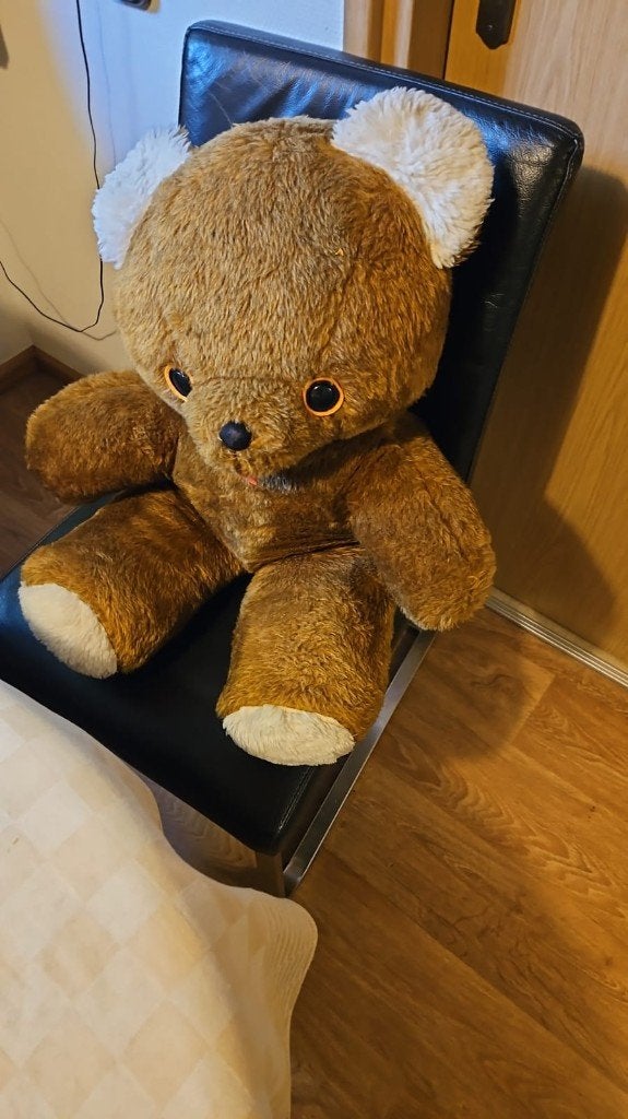 knuffelbeer knuffel beer groot pluche oud 70 cm, Ophalen of Verzenden, Zo goed als nieuw, Beer
