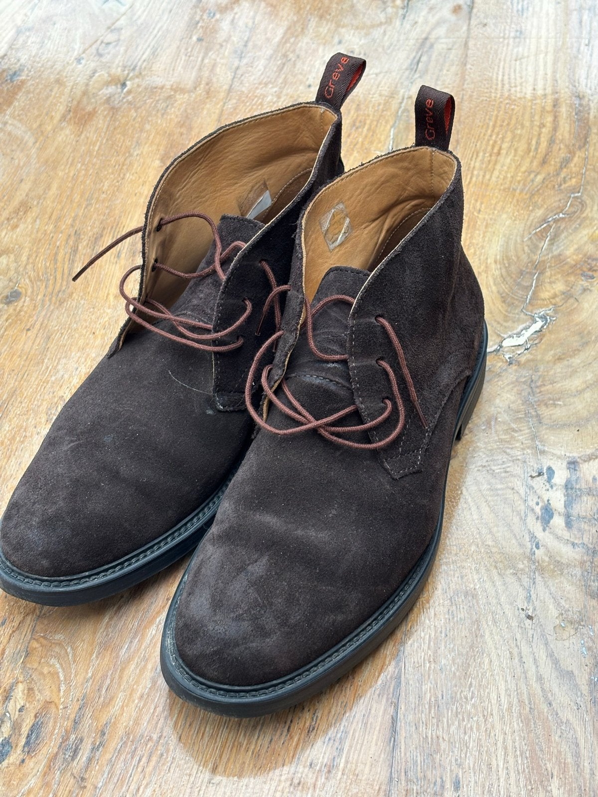 Greve suède hoge schoenen - Maat 44, Kleding | Heren, Bruin, Boots, Ophalen of Verzenden, Zo goed als nieuw