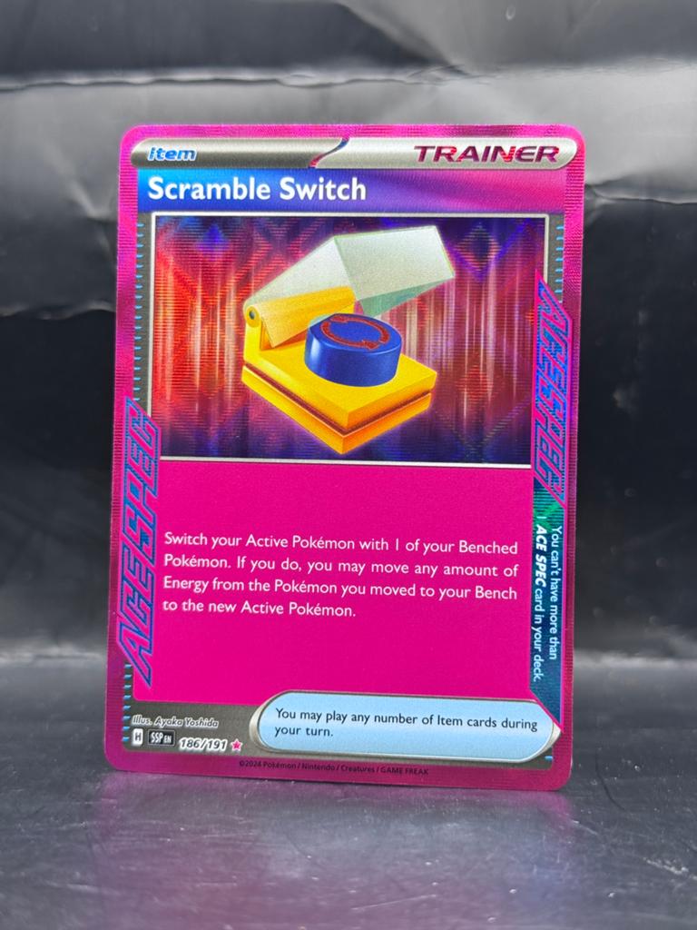 Pokemon Surging Sparks ACESPEC - Scramble Switch 186/191, Ophalen of Verzenden, Zo goed als nieuw