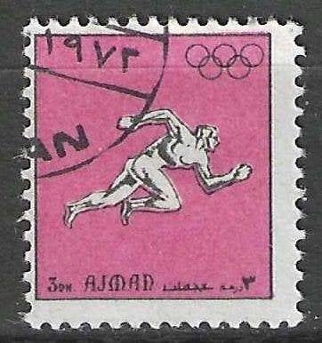 Ajman 1972 - Stampworld 1631 - Olympische Spelen (ST), Verzenden, Gestempeld, Midden-Oosten