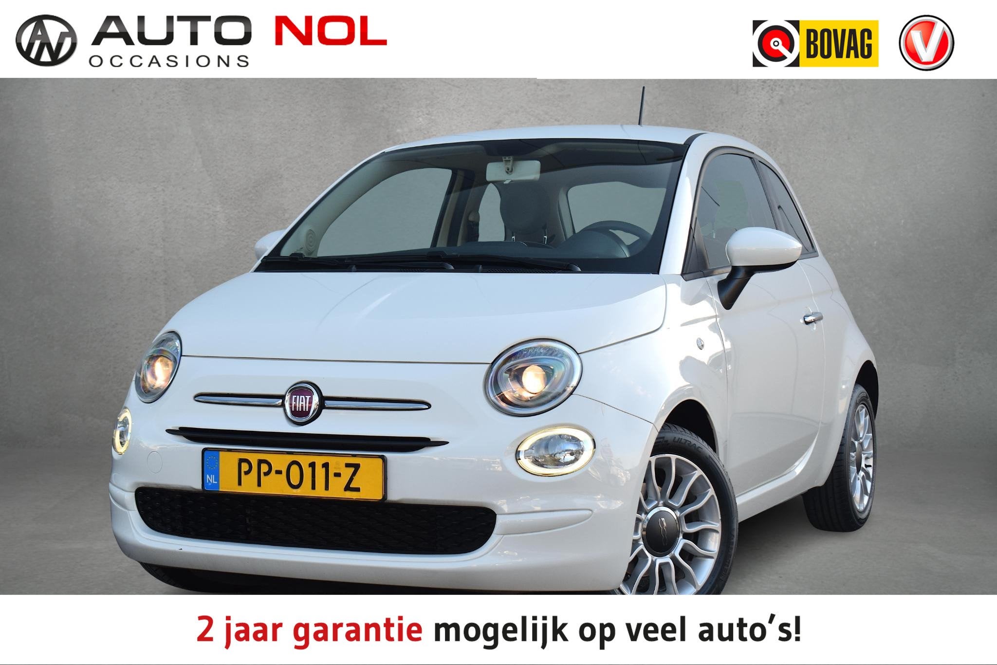 Fiat 500 1.0 TwinAir Pop | Airco | Cruise | Elektrische Rame, Stof, Gebruikt, 840 kg, Wit