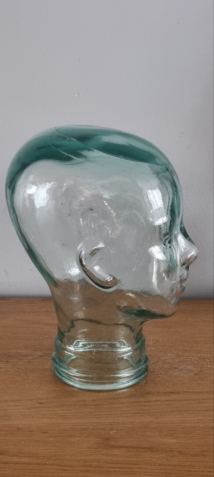 Groot en stevig glazen hoofd - Mannequin hoofd, Huis en Inrichting, Ophalen of Verzenden, Zo goed als nieuw, Glas