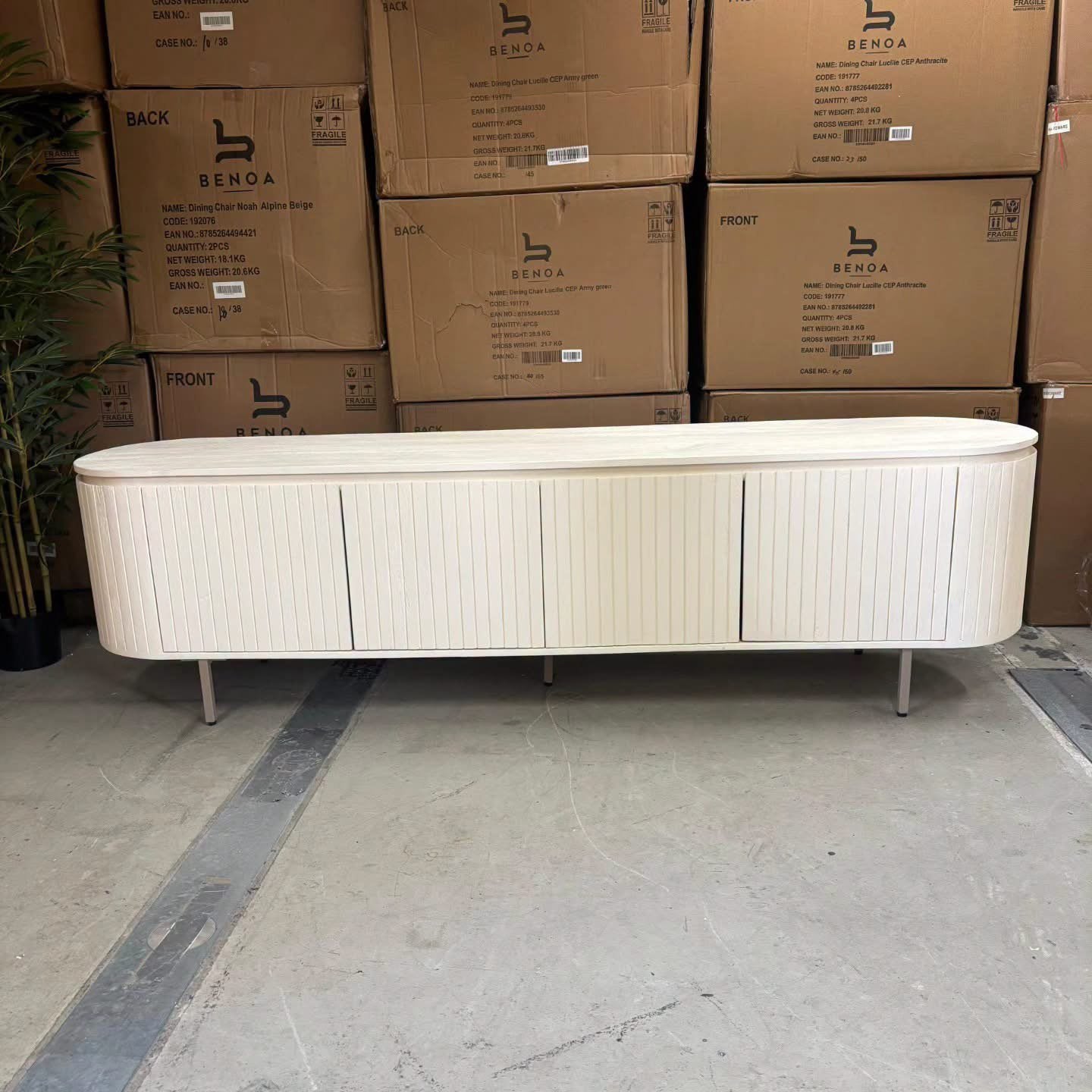 TV-meubel 210 cm Ivoor, Mangohout van Livingfurn, Ophalen, Onbekend, Nieuw, 170 cm of meer