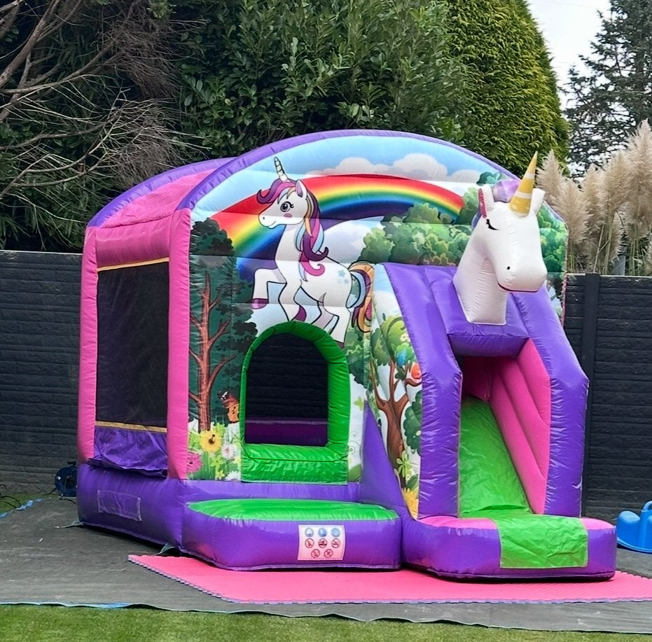 Unicorn springkussen te huur, Ophalen of Verzenden, Zo goed als nieuw, Overige