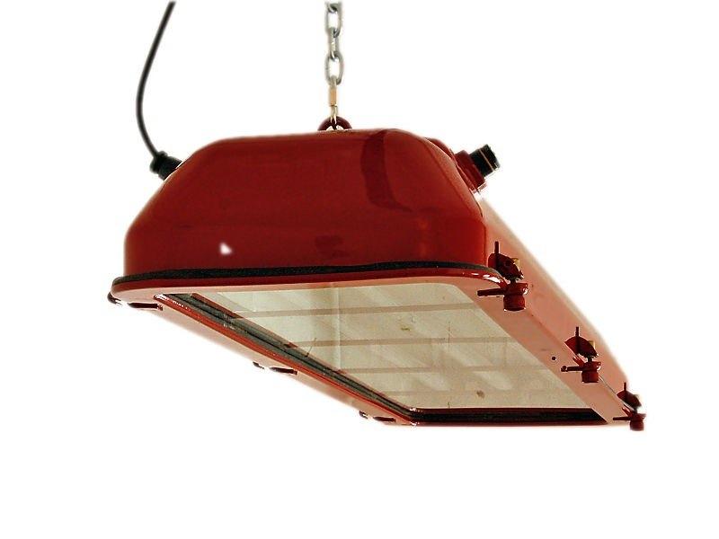 Hanglamp, biljartlamp, bunkerlamp, Huis en Inrichting, Lampen | Hanglampen, Gebruikt, 75 cm of meer, Glas, Metaal, Ophalen