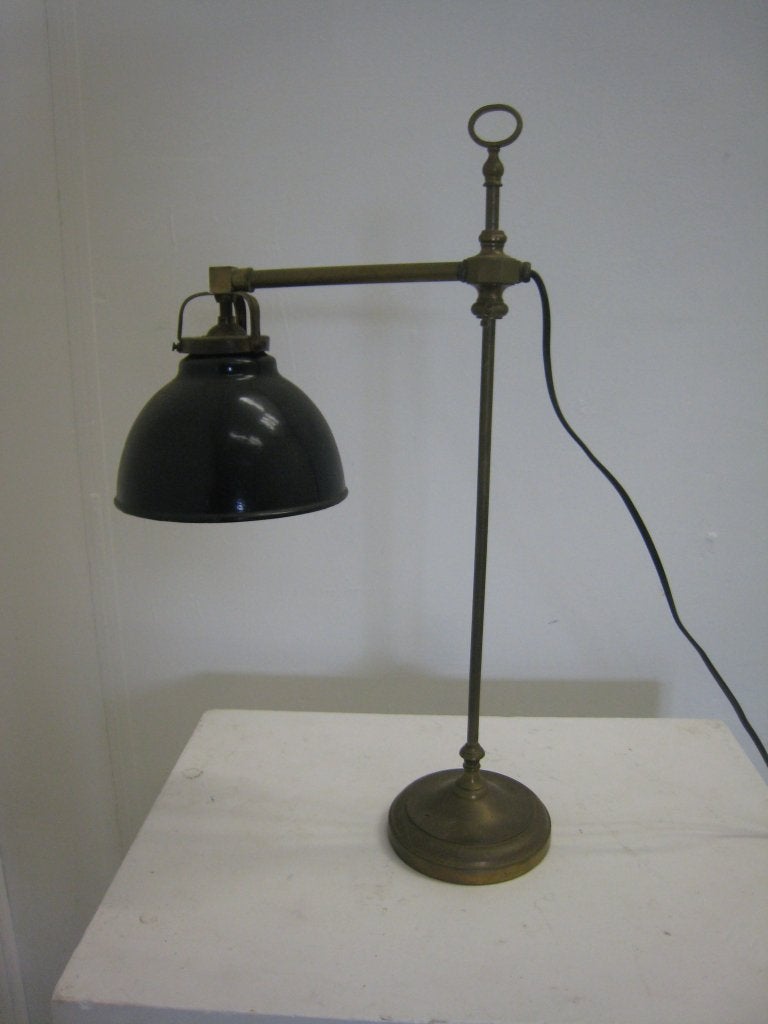 Antieke messing bureaulamp begin 20e eeuw, Huis en Inrichting, Lampen | Tafellampen, Niet ingevuld, Gebruikt, Niet ingevuld, Niet ingevuld