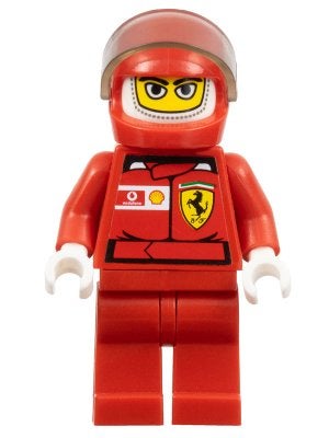 LEGO Racers rac024as F1 Ferrari Driver with Helmet and, Gebruikt, Lego, Ophalen of Verzenden, Minifiguur