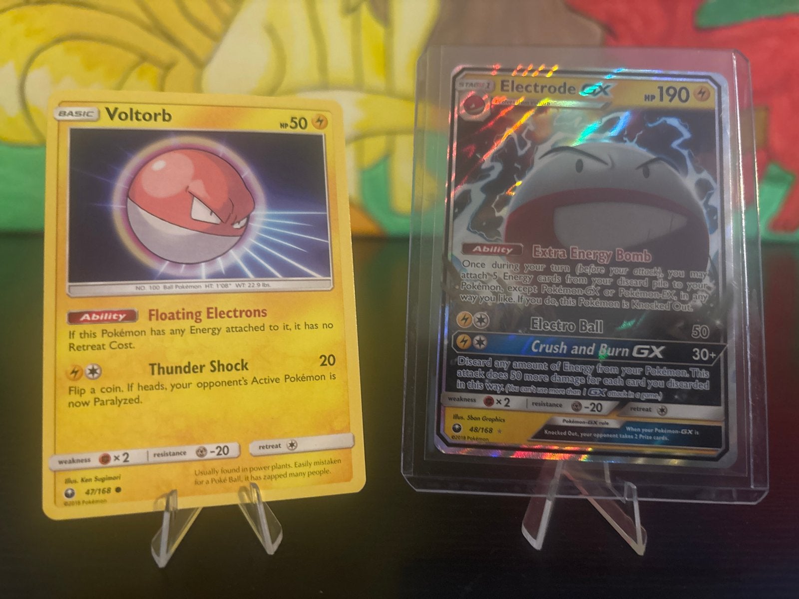 Celestial Storm Pokémon Kaarten: Voltorb en Electrode GX, Ophalen of Verzenden, Gebruikt, Meerdere kaarten, Foil