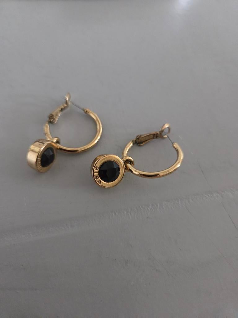 oude biba oorbellen met crystal steen, Met kristal, Overige materialen, Verzenden, Goud