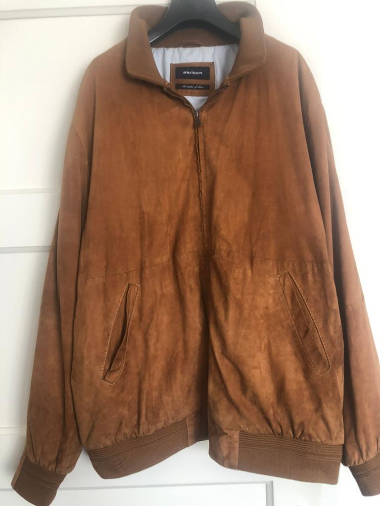 Brixon cognac bruin suede jack maat 3XL, Kleding | Heren, Ophalen of Verzenden, Zo goed als nieuw, Overige maten, Bruin
