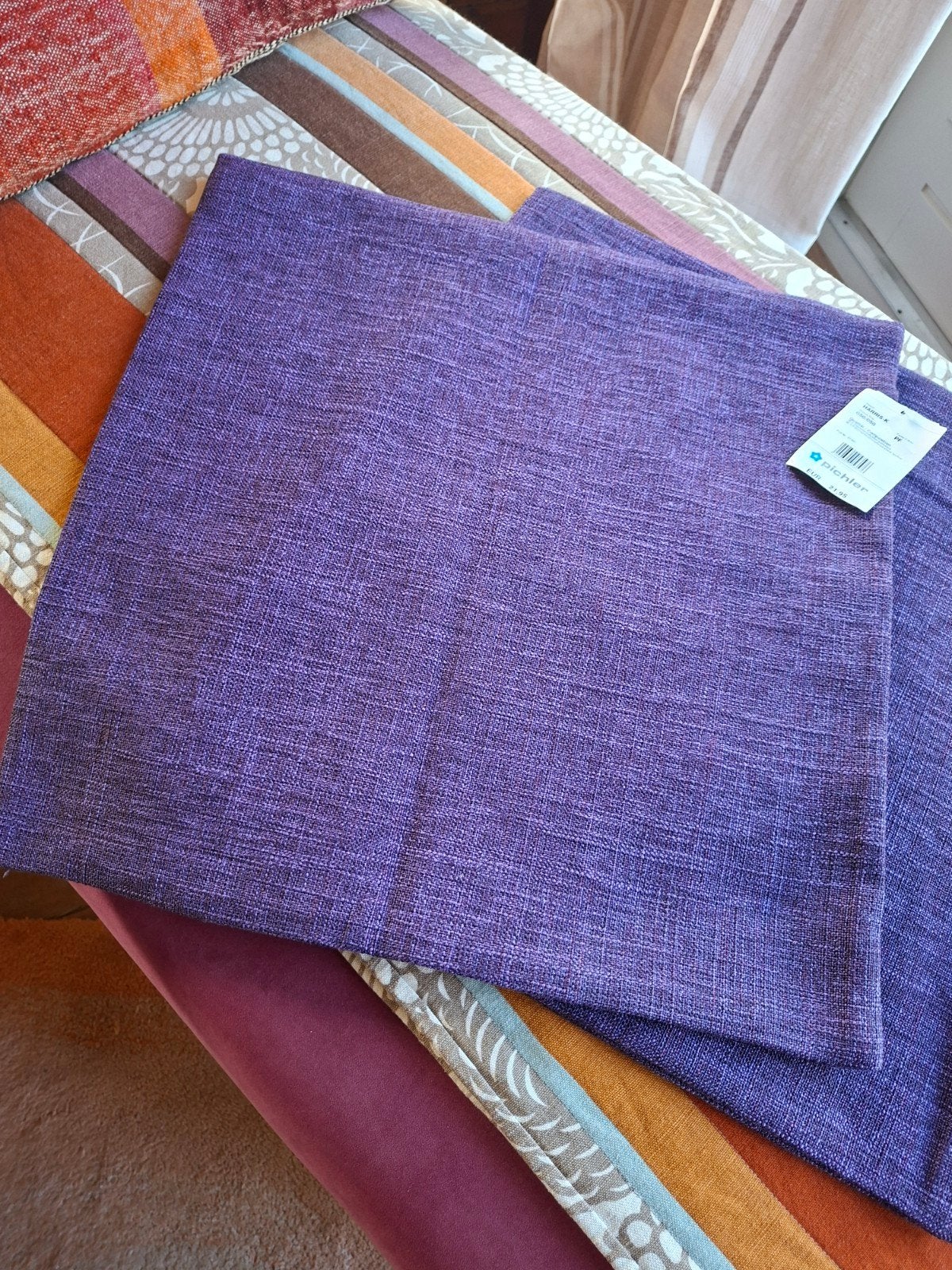 Set nieuwe kussenhoezen, 50 x 50, paars, stevige stof, Ophalen of Verzenden, Nieuw, Vierkant