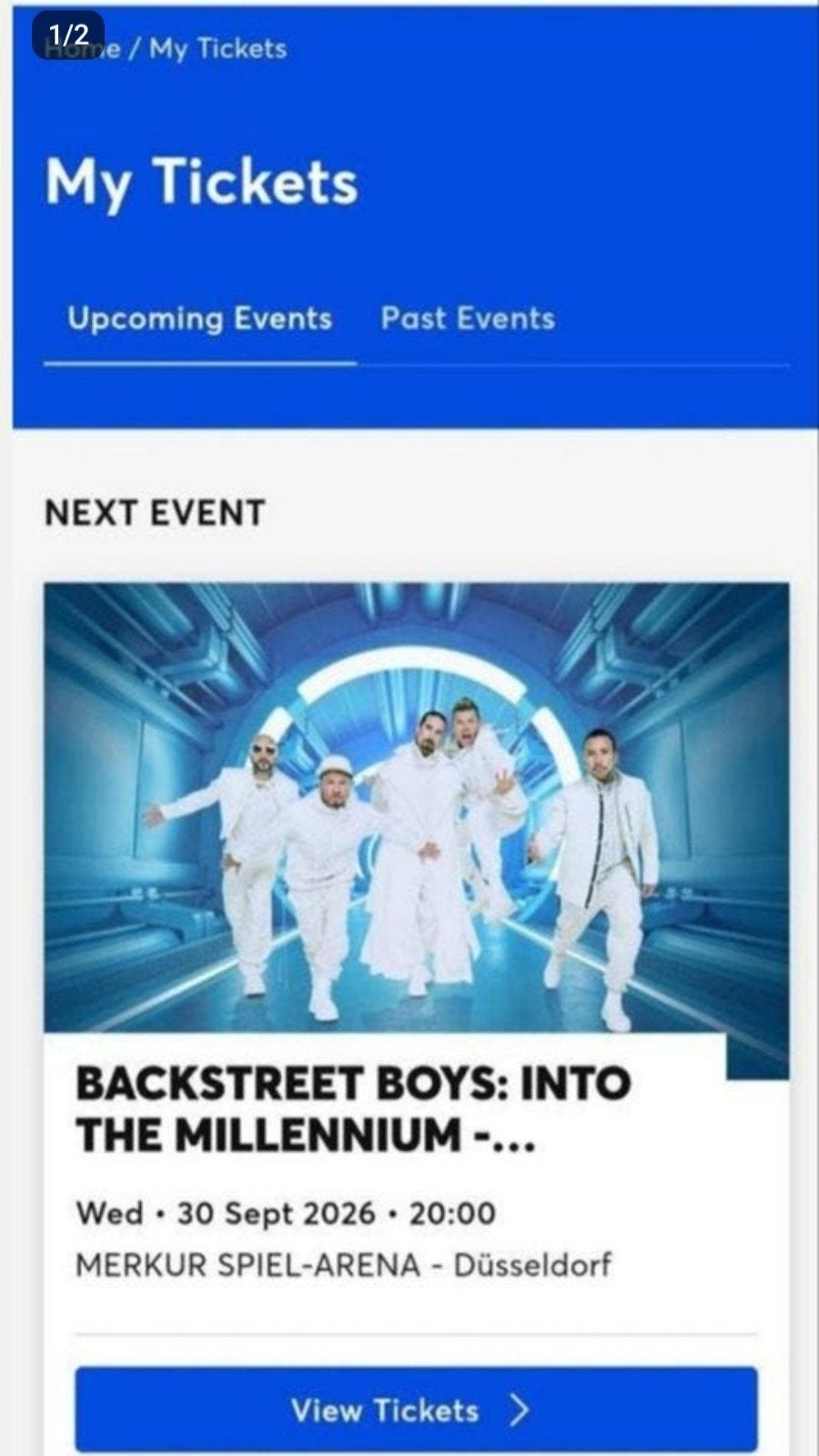 4x Backstreetboys tickets staanplaatsen 30 sept Düsseldorf, Drie personen of meer, September