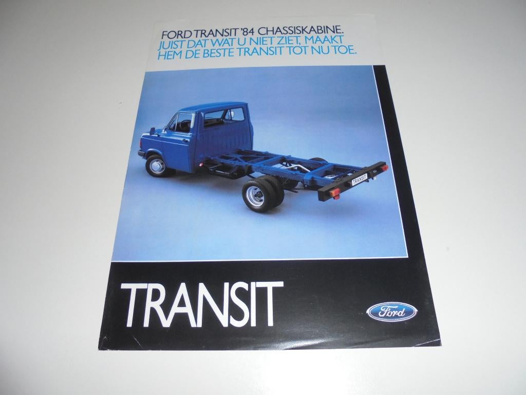 leaflet Ford Transit chassiskabine  1984, Ophalen of Verzenden, Gelezen, Ford