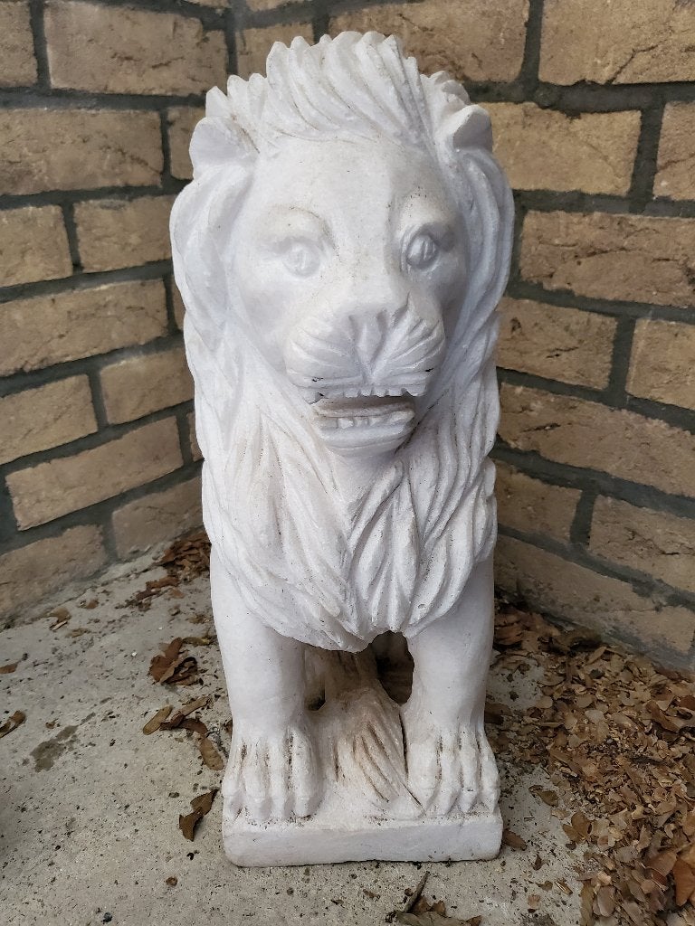 Chinese leeuw van  witte onyx, Verzamelen, Ophalen, Zo goed als nieuw, Dier