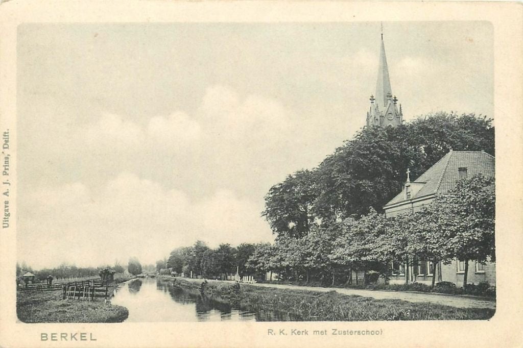 702-003-029 Berkel Rk School Met Zusterschool, Verzamelen, Ophalen of Verzenden, Voor 1920, Zuid-Holland