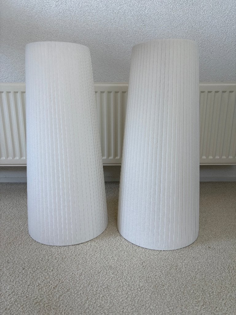 Set van 2 stijlvolle witte lampenkappen – modern & tijdloos, Huis en Inrichting, Ophalen, Gebruikt, Wit, Rond