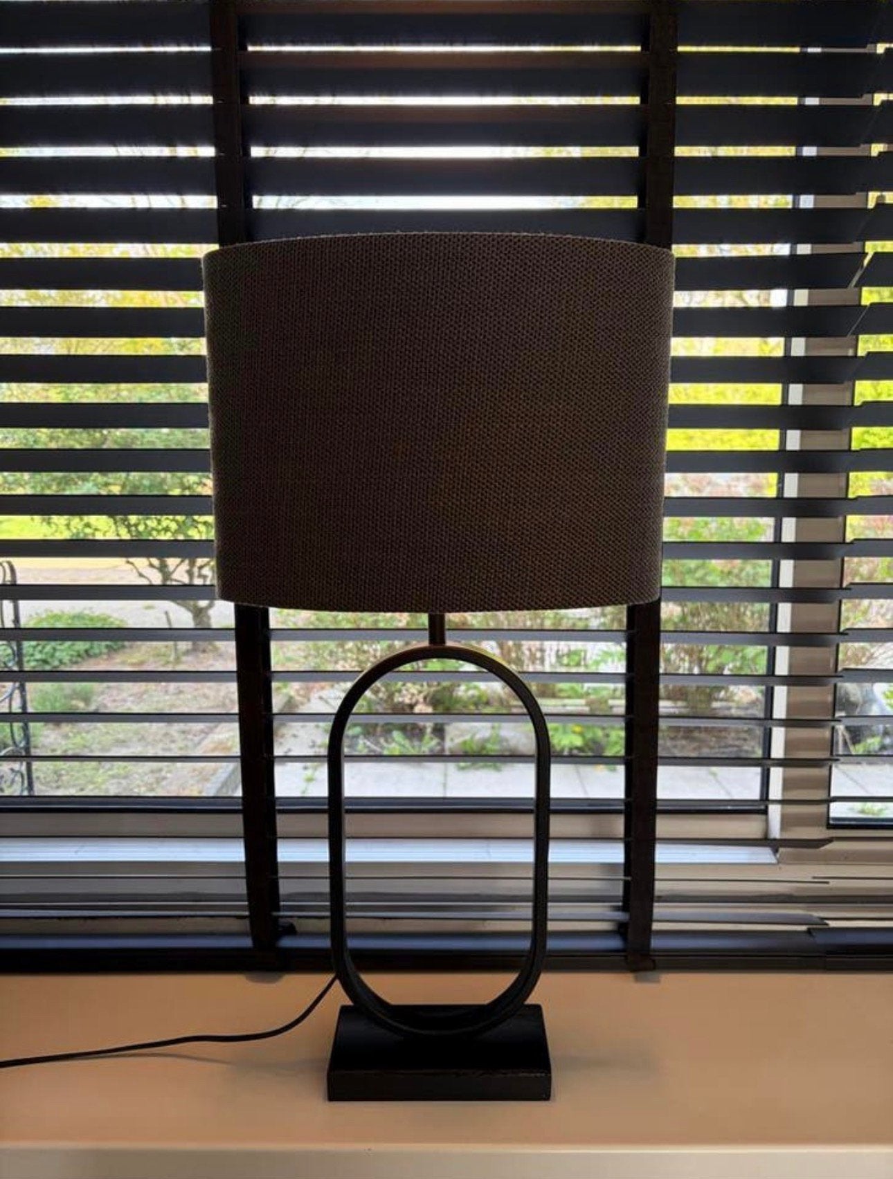 Lampenkap ovaal taupe | Light & living 38x28x18, Huis en Inrichting, Lampen | Lampenkappen, Zo goed als nieuw, Ovaal, Ophalen of Verzenden