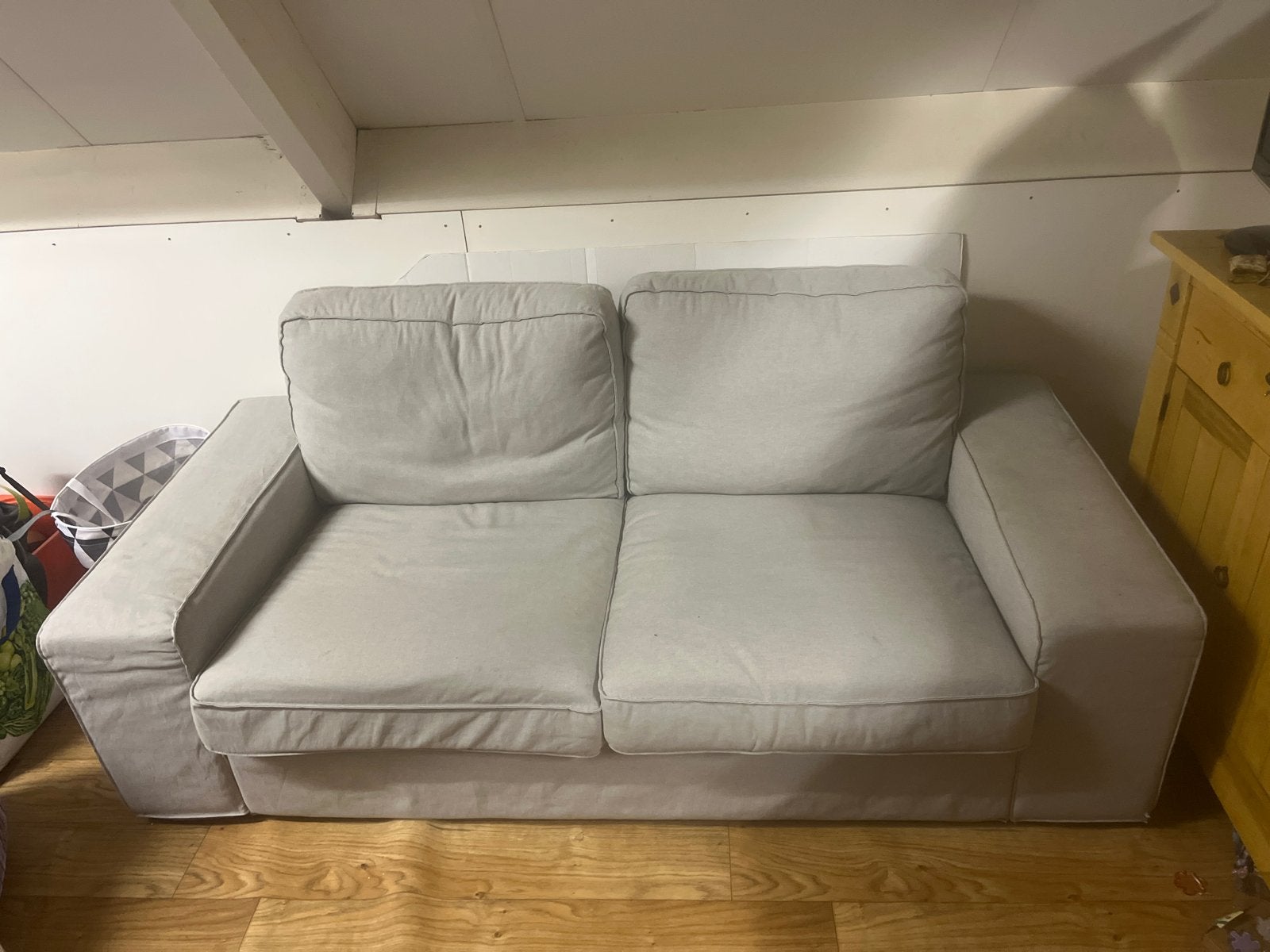 IKEA Kivik 2-zitsbank met lichtgrijze hoes, Ophalen, Gebruikt, 150 tot 200 cm, Tweepersoons