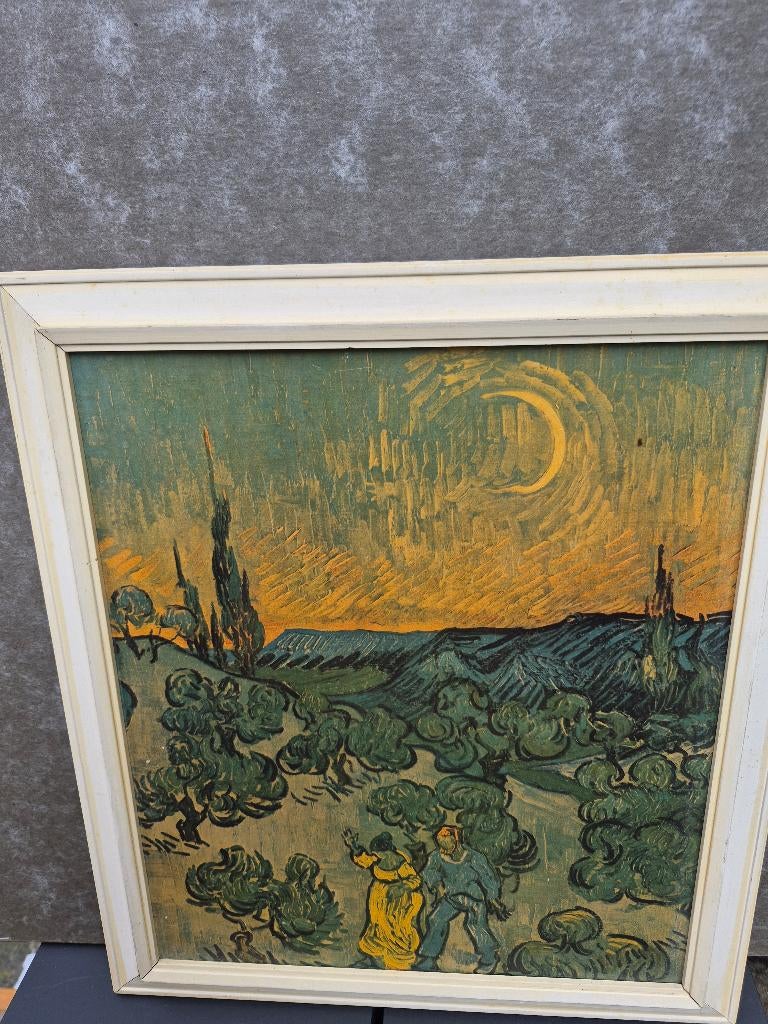 Landschap met wandelend paar maansikkel,  Vincent van Gogh , Ophalen