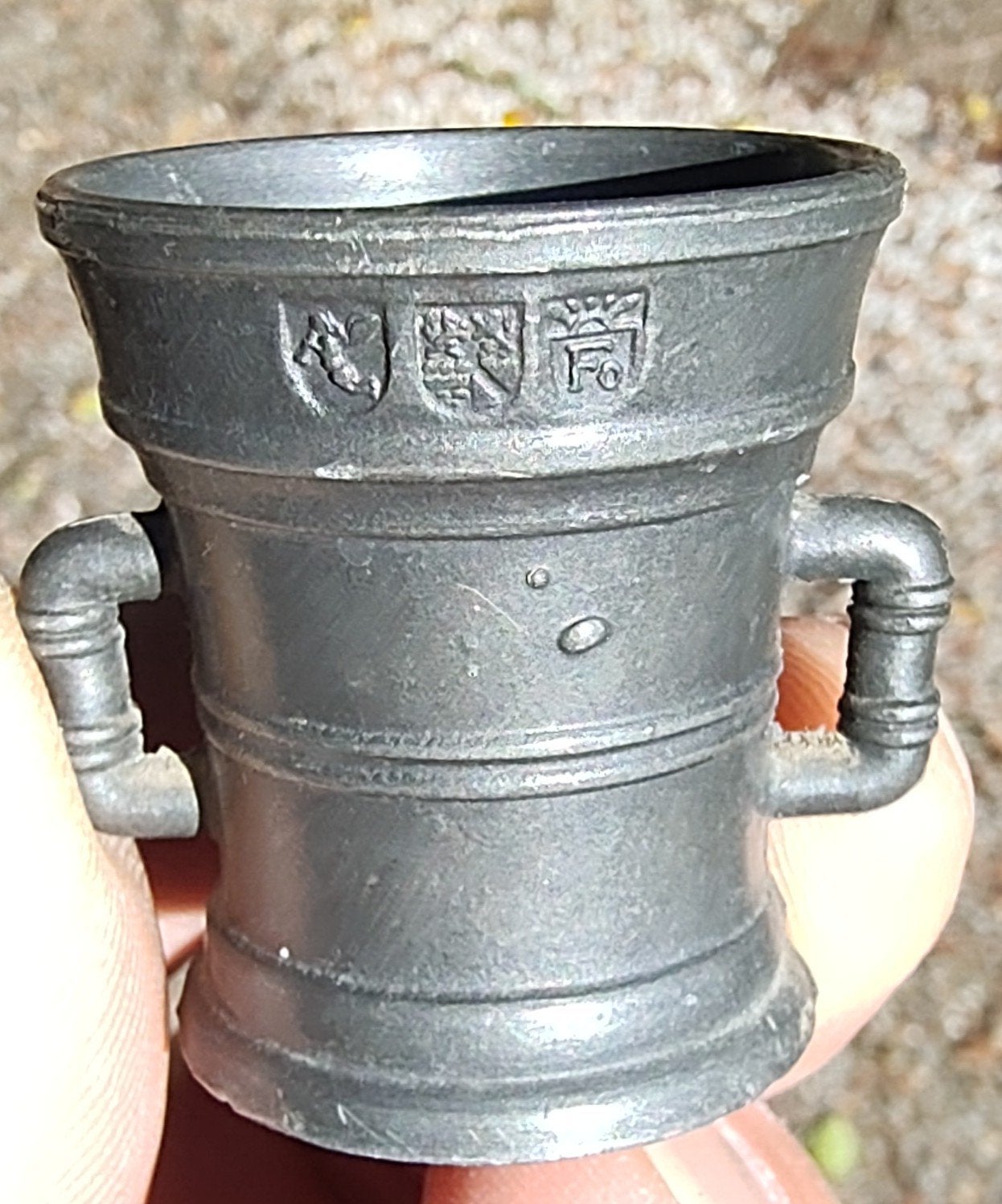 Tinnen bekertje 37x34mm, Ophalen of Verzenden